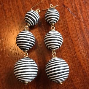 Baublebar Crispin stripe ball drop earrings faux